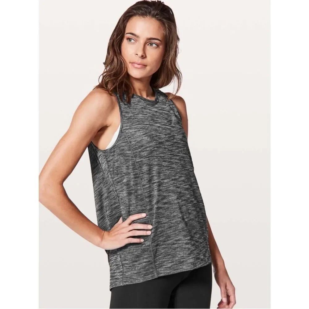 Lululemon Heathered Gray Low Key Tank Top Sz 10
